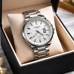 CURREN 8375 Black Stainless Steel Analog Watch For Men