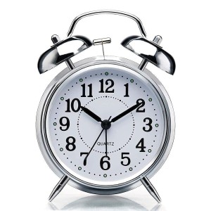 Round Cooper Metal Twin Bell Alarm Clock