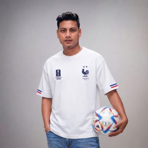 Premium France Fan Edition Drop Shoulder White Color