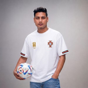 Premium Portugal Fan Edition Drop Shoulder White Color