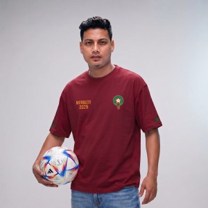 Premium Morocco Fan Edition Drop Shoulder Maroon Color