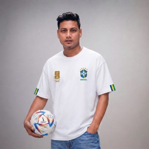 Premium Brazil Fan Edition Drop Shoulder White Color