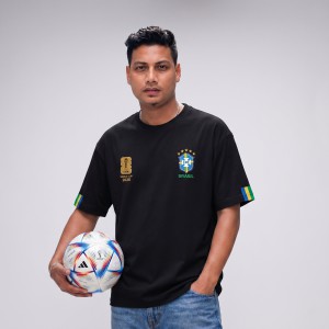 Premium Brazil Fan Edition Drop Shoulder Black Color