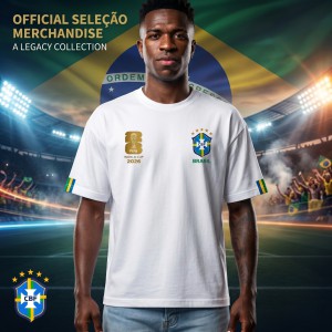 Premium Brazil Fan Edition Drop Shoulder White Color