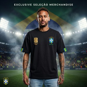 Premium Brazil Fan Edition Drop Shoulder Black Color