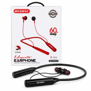 Recrsi RE-NY034 Wireless Bluetooth 5.1 Neckband with TF Card Support | 500mAh Battery, 60 Hours Playtime, Type-C Charging & Deep Bass Earphones