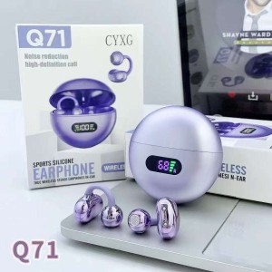 Q71 Wireless Earbuds With Digital Display Ear clip