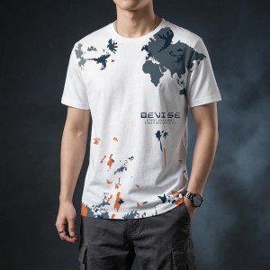 Stylish Comfortable sports T-Shirt(ASh+White)