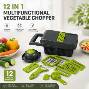 Revolutionize Cooking: 12-in-1 Multifunctional Vegetable Chopper Set