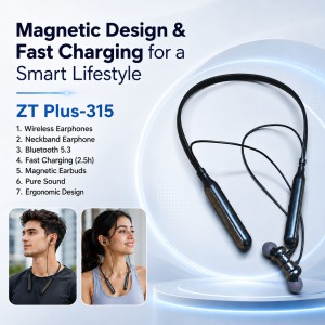 ZT Plus-315 Wireless Neckband Bluetooth Earphone 35H