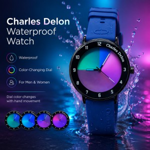 Charles Delon waterproof Dial Colour Changing Watch For Him & Her (blue)