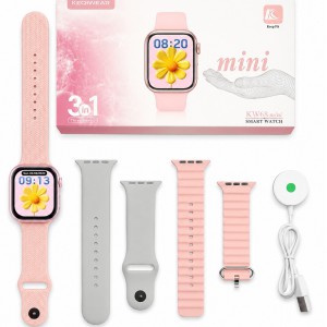 KW68 Mini ladies Smartwatch with Bluetooth Call & 3 Straps -