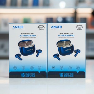 Anker TWS Wireless AC-100 Buds Pro – Hi-Res Audio Certified True Wireless Earbuds with ENC Noise Cancelling Mic, 40mm Drivers, 7H Playtime & 300mAh Case