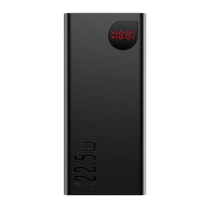 Baseus Adaman 20000mAh 22.5W Metal Power Bank – Fast Charging Portable Charger with Digital LED Display, Triple Ports & Aluminum Alloy Body (Black)
