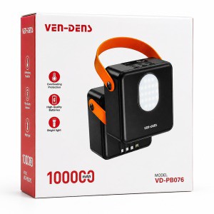 VEN-DENS VD-PB076 100,000mAh High-Capacity Power Bank – Portable Power Station with Built-in Bright LED Emergency Light, Handy Strap, Multi-Port Outputs & Safety Protection