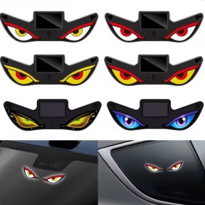 Solar & USB-C Devil Eyes LED Car/Bike Window Light – Smart Motion Sensor Warning & Ambient Styling Light with Dynamic Lighting Effects