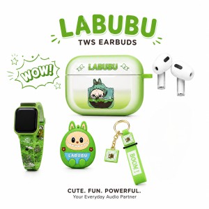Pop Mart Labubu 2-in-1 Gadget Set – Cute Wireless TWS Earbuds & Smartwatch Strap Combo with Collectible Character Case