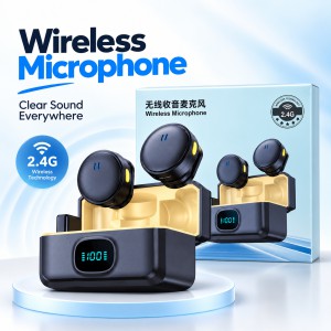 Premium Magnetic Dual Wireless Lavalier Microphone – Smart Charging Case with Digital Display, ENC Noise Cancellation & Plug-and-Play Mic for Vlogging, Interviews & Streaming
