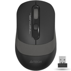 A4Tech FG10 2.4GHz Wireless Optical Mouse – Silent Click, Ergonomic Symmetric Design, 10-15M Range, Nano USB Receiver & Long Battery Life