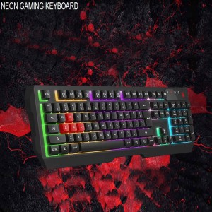 Bloody S510N Pudding Black Neon Gaming Keyboard – 1000Hz Polling Rate, 1ms Key Response, Adjustable Neon Backlit, Double Water-Resistant & Screw-Enhanced Space-Bar