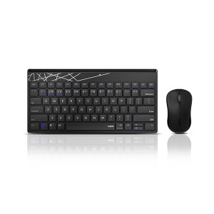Rapoo 8000S Wireless Keyboard and Mouse Combo (Black) – 2.4GHz Stable Wireless, Spill-Resistant Design, 1000 DPI Optical Mouse, Long Battery Life & 2-Year Warranty
