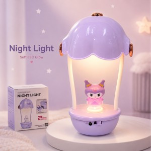 3 in 1 Mini Hot Air Balloon Night Light Desk Lamp with Pencil Sharpener – Cute Kids Study Table Decor & Showpiece