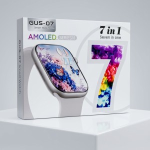 GUS-07 Series 11 AMOLED Smartwatch (7-in-1 Combo) – Vibrant Display, 7 Interchangeable Premium Straps (Silicon, Ocean, Fabric), Bluetooth Notifications & Comprehensive Health Trackers