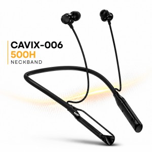 CAVIX-006 Wireless Neckband Earphone – Bluetooth Headset with 500H Music Time, Magic Voice Changer, Vibration Alert, Auto Pause/Play Magnetic Design & HD Sound
