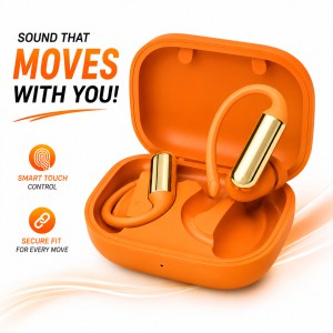 CD001 Open Ear True Wireless Earbuds – Hi-Res Audio Sports Ear-Hook Headphones with ANC Noise Cancelling, Type-C Fast Charging & Long Battery