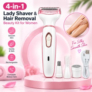 4-in-1 Rechargeable Lady Shaver and Hair Removal Kit