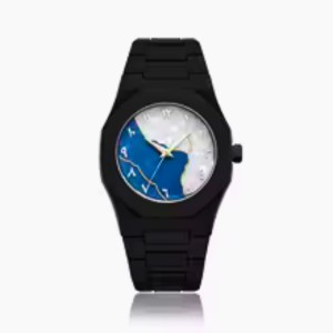 Aura watch 2025 New Arabic Aura Watch Silver  Dial @ navy bule Modern Creative Design  (Blue )