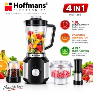 Hoffmans HM-1268 4-in-1 Food Processor & Blender