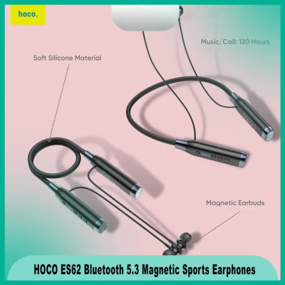Hoco ES62 Pretty Dual Play Mode Wireless Bluetooth V5.3 Neckband Headsetss with Powerful Bass / Music Time 120 Hours