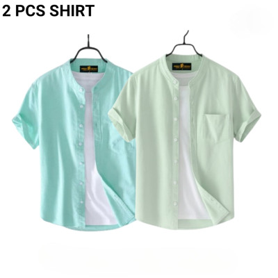 Fashionable casual Combo Half Sleeve shirt for men ( Paste + Mint)