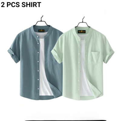 Fashionable casual  Half Sleeve shirt for men  ( Mint + Ash )