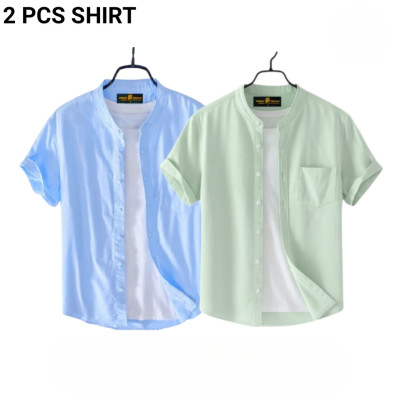 Fashionable casual  Half Sleeve shirt for men  ( Mint + Sky )