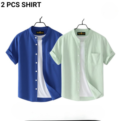 Fashionable casual  Half Sleeve shirt for men  ( Mint + Petrol )