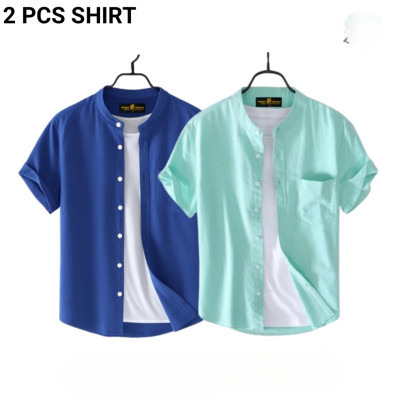 Fashionable casual  Half Sleeve shirt for men  (Paste + Petrol )