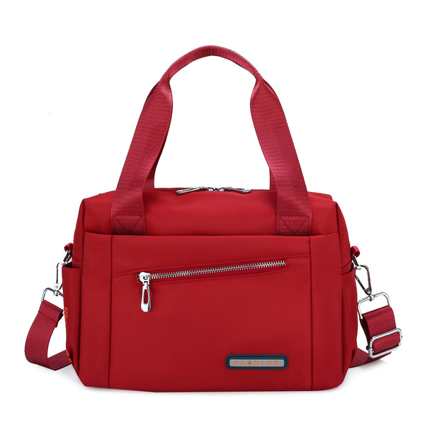 Luxury Bag Waterproof Nylon Shoulder Ladies Travel Crossbody (Red)