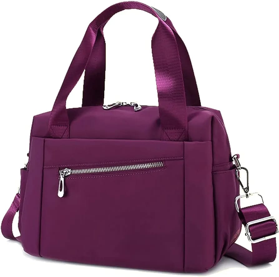 Luxury Bag Waterproof Nylon Shoulder Ladies Travel Crossbody (Purple)