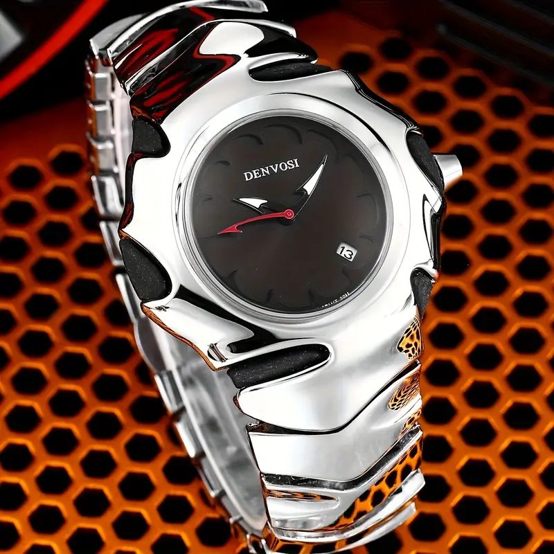 DENVOSI Premium Metal Watch – Bold Design (Black Dial)