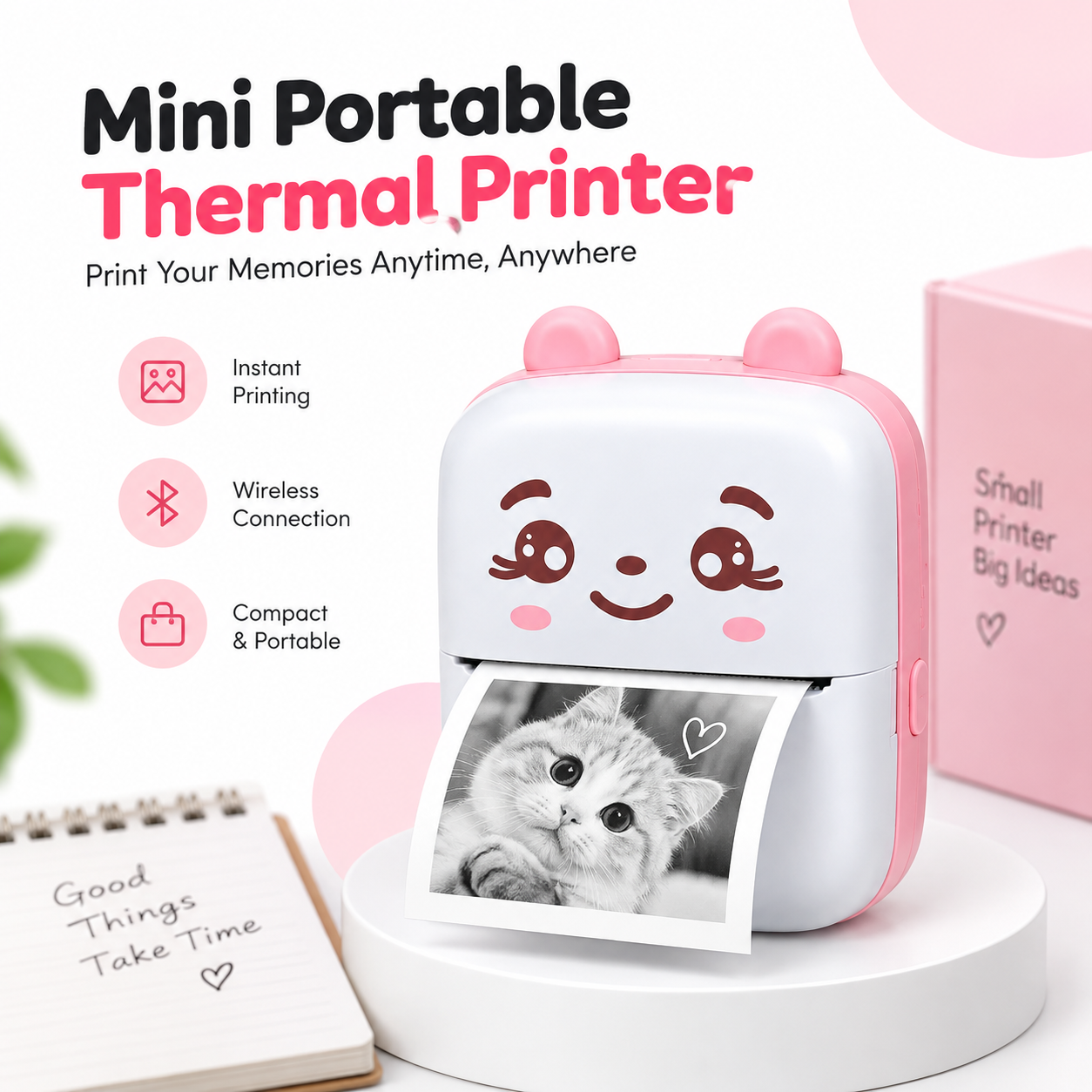 Portable Bluetooth Pocket Thermal Printer for Photos & Labels