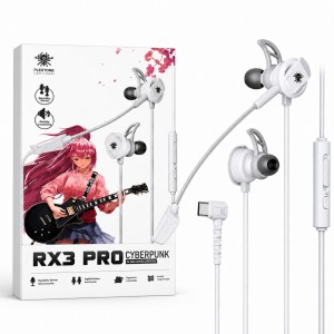 Plextone RX3 Pro Cyberpunk In-Ear Gaming Earphone – Wired Headset with Dual Microphones, Dynamic Driver Stereo Sound, Ergonomic Comfortable Fit & Tangle-Free Braided Cable
