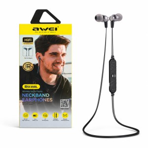 Awei B931BL Wireless Sports Neckband Earphone – Bluetooth 5.3 Headset with HiFi Stereo Sound, Deep Bass, 200mAh Battery & In-line Wire Control