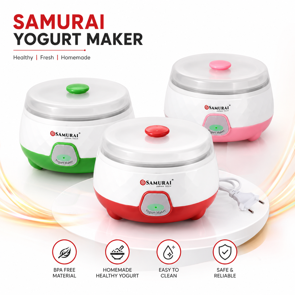 Samurai 1.5L Fully Automatic Electric Yogurt Maker - 15W - ছবি 1