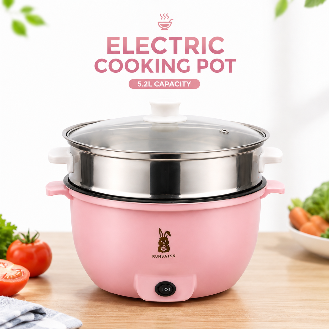 RUNBAISN 5.2L Electric Multi-Cooker & Hot Pot - ছবি 1