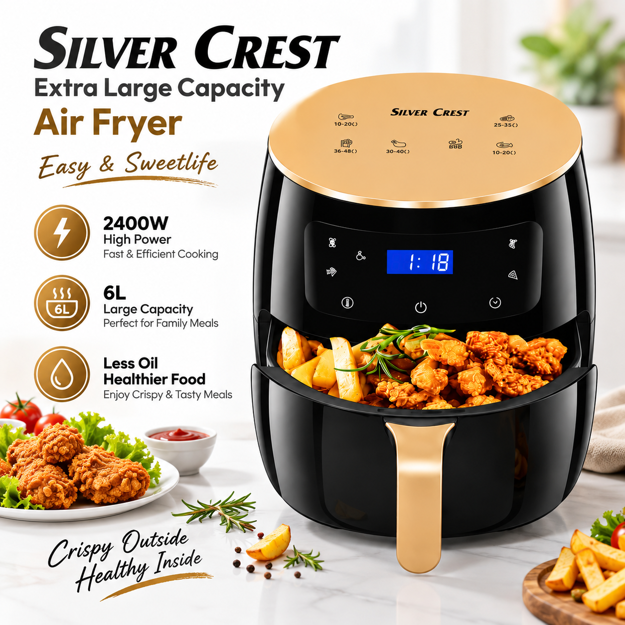 Large Capacity Digital Air Fryer for Healthy Cooking - ছবি 1